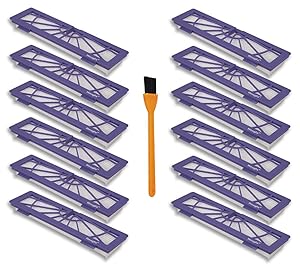 Hongfa D80 Replacement Filters for Neato BotVac D Series 12pcs, Compatible with Neato D7 7e 85 D3 D5 D75 BotVac Connected Robot vacuums