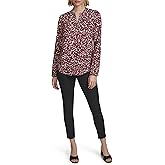 Calvin Klein Womens Roll Tab Blouse