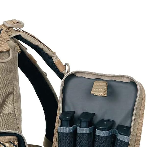 G.P.S. TACTICAL RANGE BACKPACK | TAN | 3 HANDGUNS CAPACITY | MOLLE WEBBING | DURABLE WATERPROOF STAIN-RESISTANT SHOOTING TACTICAL GEAR