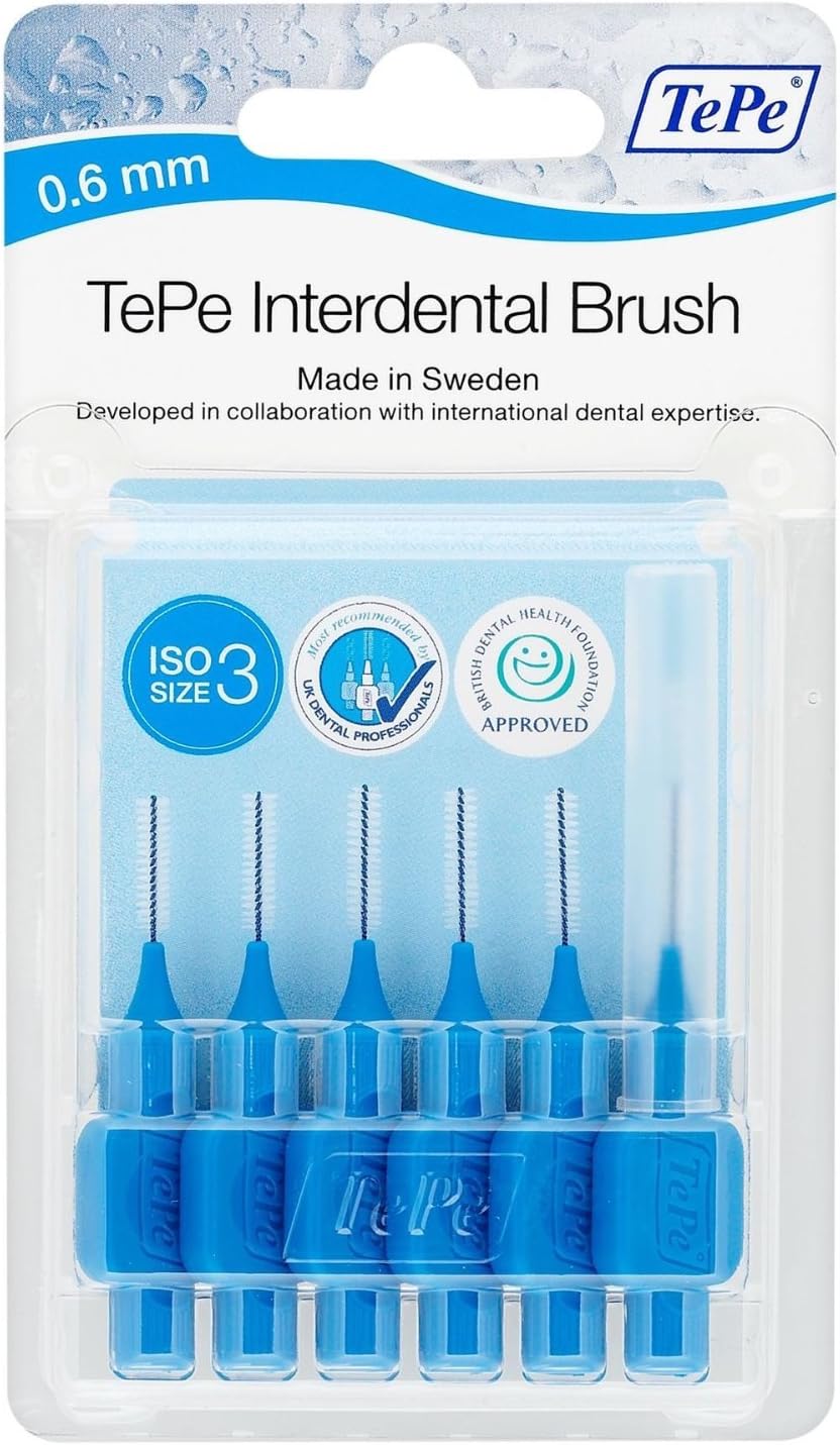 TePe Interdental Blue Brush 0.6mm Pack of 6