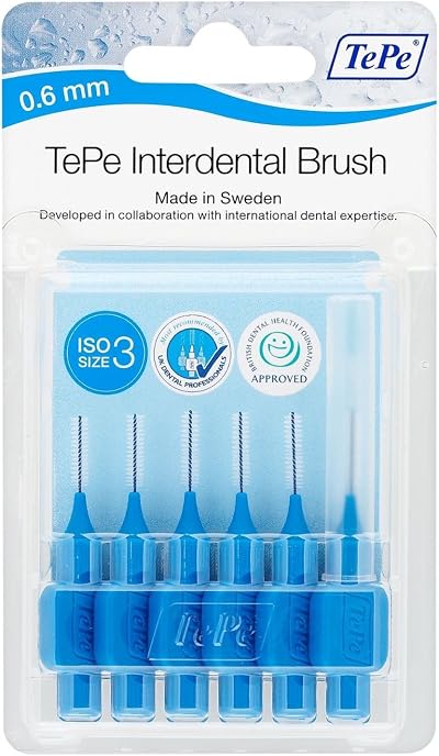 TePe Interdental Blue Brush 0.6mm Pack of 6