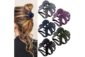 ATODEN Claw Clips for Thick Hair 5Pcs Large Hair Clips for Thick Hair 3.15" Octopus Hair Clip Matte Jumbo Claw Clip Big Hair Claw Clips for Women Cute Jaw Clips Thick Hair Clips Giant Hair Clips