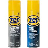 Zep Stainless Steel Cleaner Polish 14oz &amp; Oven Grill Cleaner 19oz | Restores stainless steel shine and removes baked-on grease from ovens and grills- ECBD004
