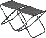 Harbour Housewares Folding Stool Grey Pack of 2 Canvas Seat Portable