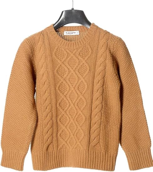 Amazon カングラ ニットセーター クルーネック ケーブル編み キャメル 子供服 キッズ ジュニア 6 並行輸入品 セーター 通販
