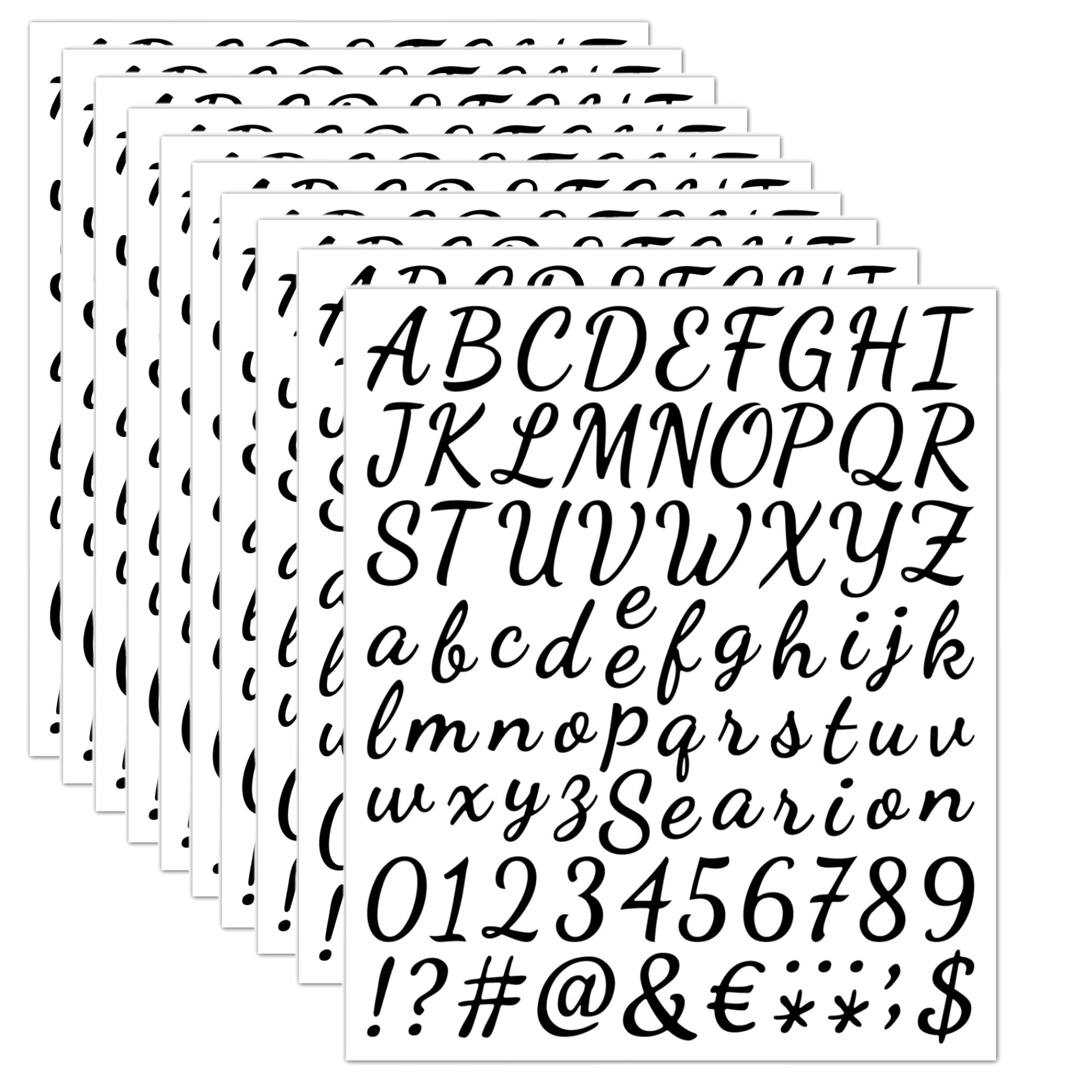 760pcs 10 Sheets Self Adhesive Vinyl Letters