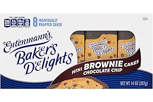 Entenmann's Baker's Delights Mini Brownie Chocolate Chip Cakes, 8 count