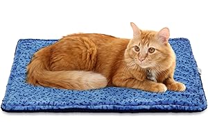 PAIGTEK Self Warming Cat Bed, Super Soft Heating Pad, Thermal Dog Warming Mat