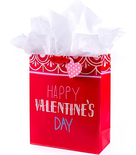 1 Pack Valentines Gift Bags, 13 X 10.2 X 4.9 In, With Cards And Tissue