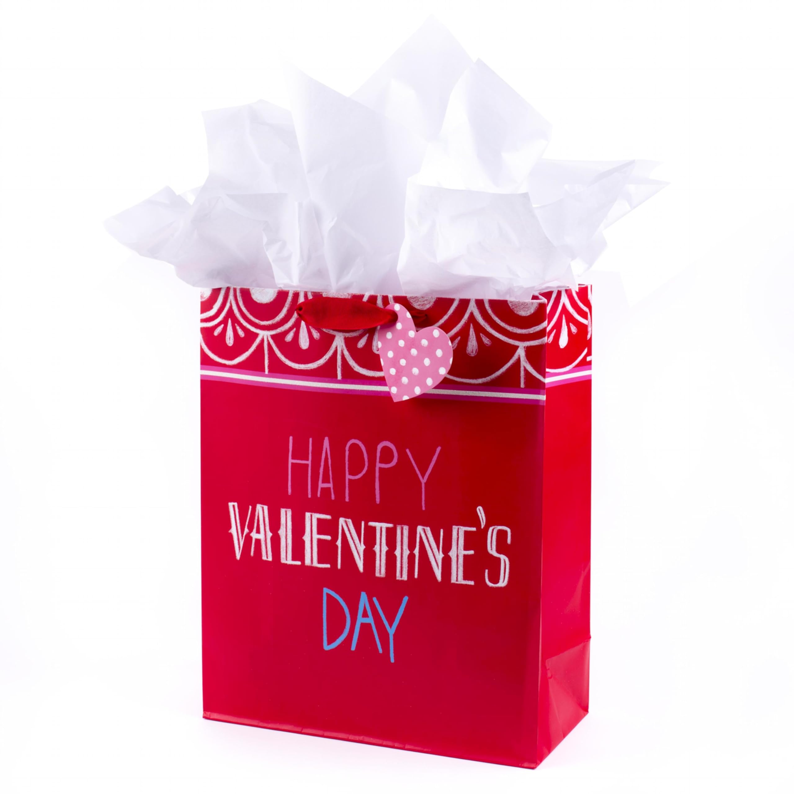 Hallmark 5VGB1763 Gift Bag, Paper, Happy Valentine's Day On Red