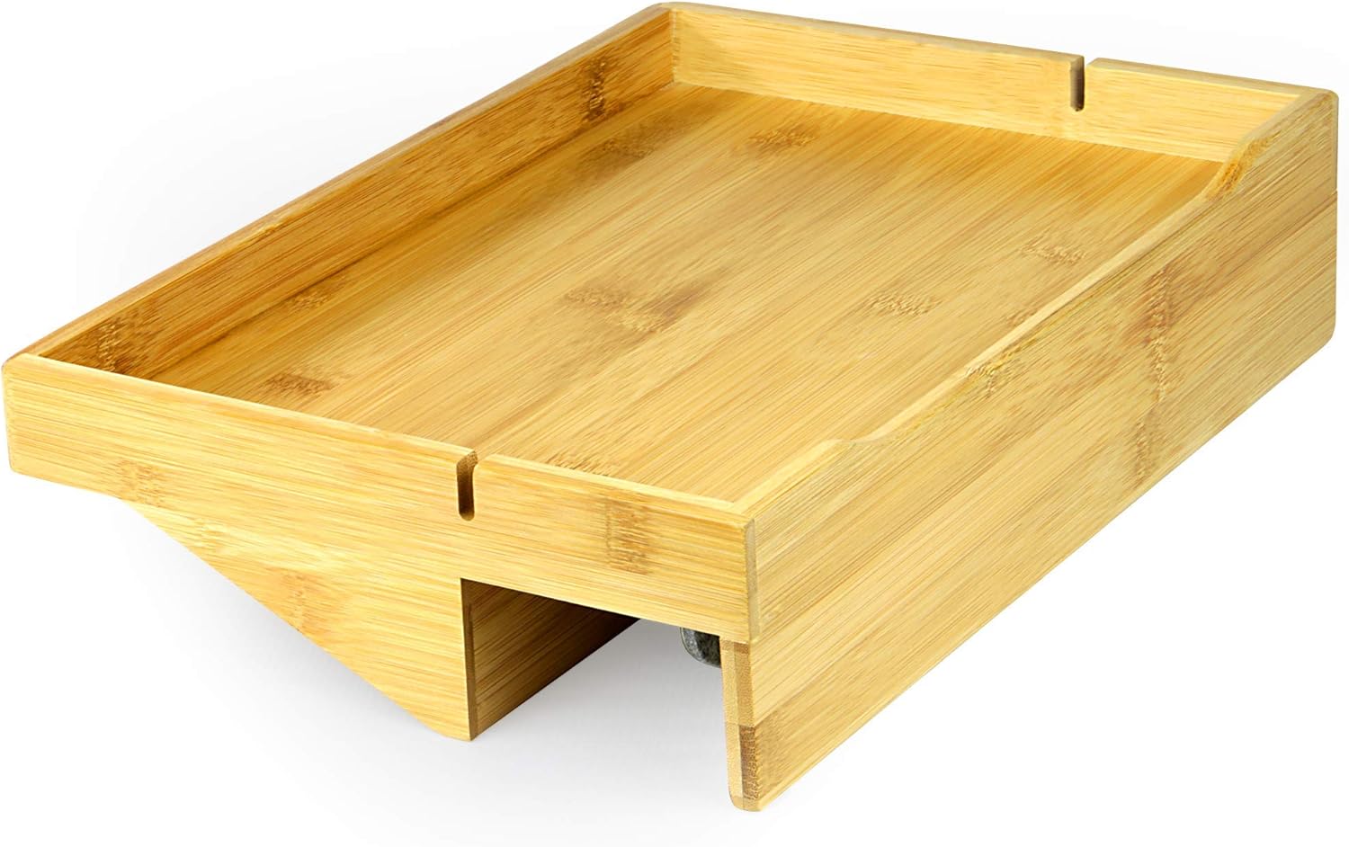 Bamboo Clip On Bedside Shelf Ergonomic Space Saver Side Table