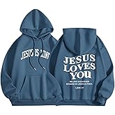 Sulayesh Christian Jesus Loves You Hoodies Women Religious Faith God Jesus Is King Sweatshirts Bible Verse Inspirational Tops