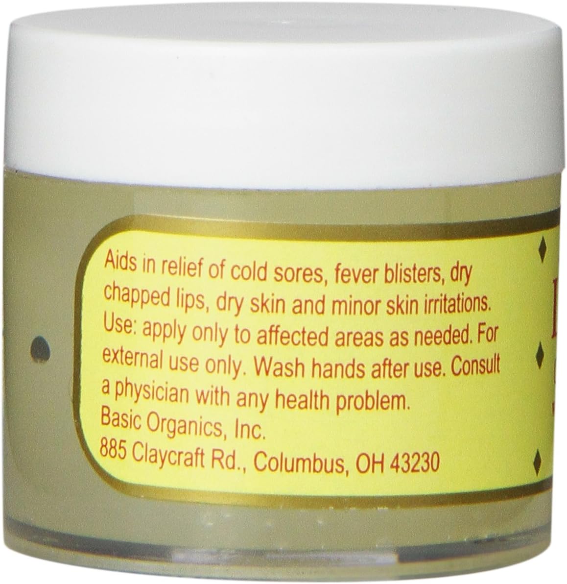 Basic Organics L-Lysine Lip Ointment, 0.875 oz: Health & Personal Care