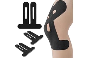 YONHTUTU 20PCS Kinesiology Tape for Knees, Kinesiology Tape Precut Strips for Knee Support & Stability, Waterproof Breathable Elastic Sports Tape for Pain Relief, Athletic Tape for Muscle & Joint, Black