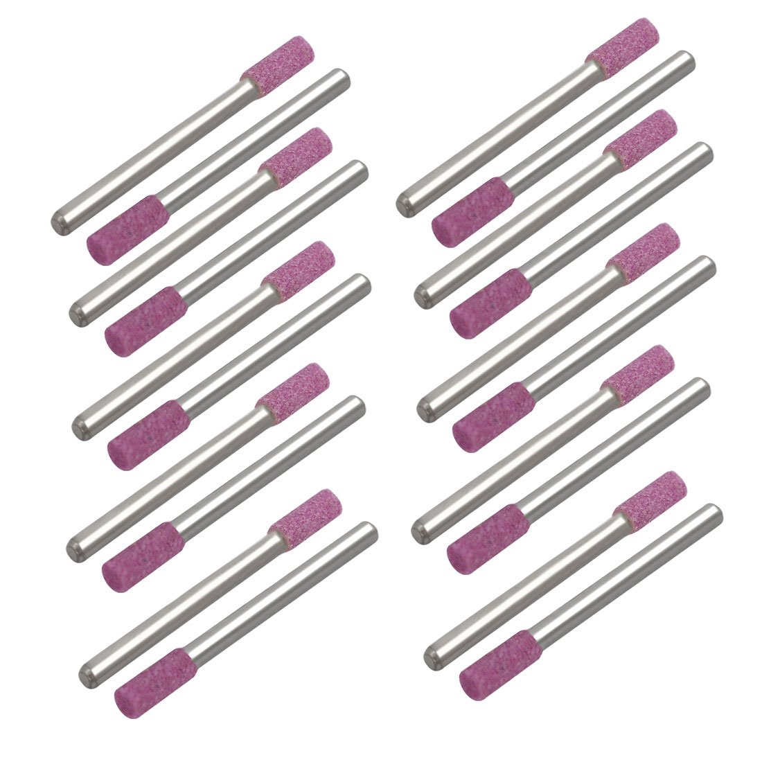 Sourcingmap 3mm 1/8-inch Shank 4mm Dia Cylinder Head Mandrel Mounted Grinding Point Pink 20pcs