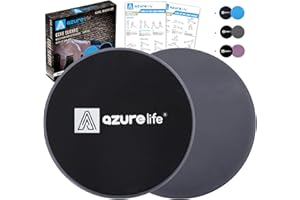 A AZURELIFE Exercise Core Sliders, Dual Sided Exercise Gliding Discs Use on Carpet or Hardwood Floors, Light and Portable, Perfect for Abdominal&Core Workouts
