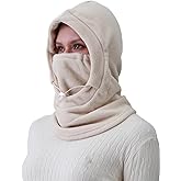 Fleece Balaclava Ski Mask Winter Face Mask for Women Men Thermal Hooded Scarf Face Cover for Cold Weather