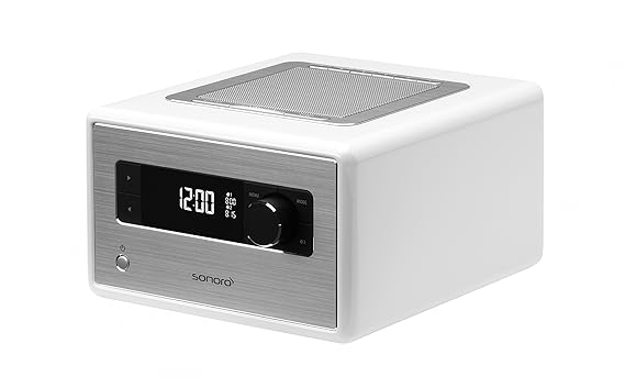 sonoroRADIO Weiß Radio Musiksystem mit Bluetooth und DAB+ Radio, Meditation- und Naturklängen
