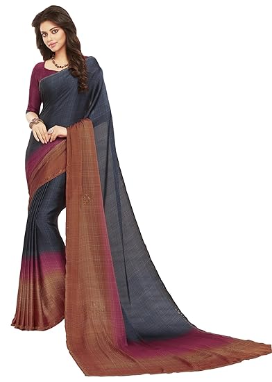Womens Digital Printe Crepe Saree(miraki6414_Grey)