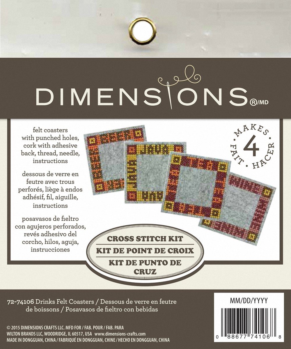 Dimensions Stitchables Drinks Felt Coasters Kit