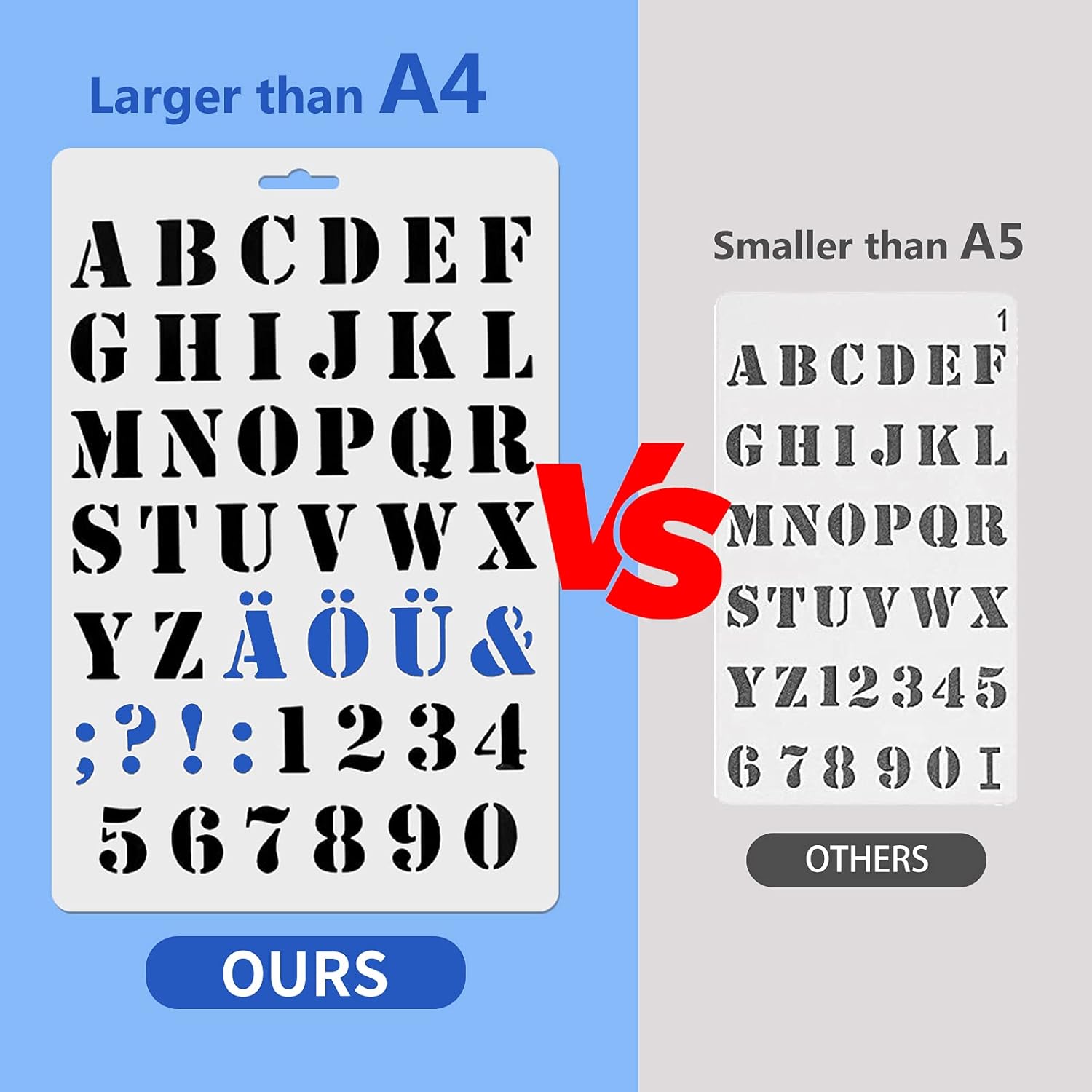 UCEC 6 PCS Letter and Number Stencils, 8.2x12.2 Inch Alphabet Stencils Reusable Template Sets for Bullet Journal Supplies, Card, Scrapbooking and DIY Craft Projects : Kitchen & Dining