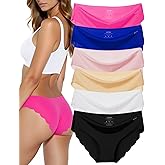 ANZERMIX Womens Seamless Laser cut Brief Panties Pack of 6
