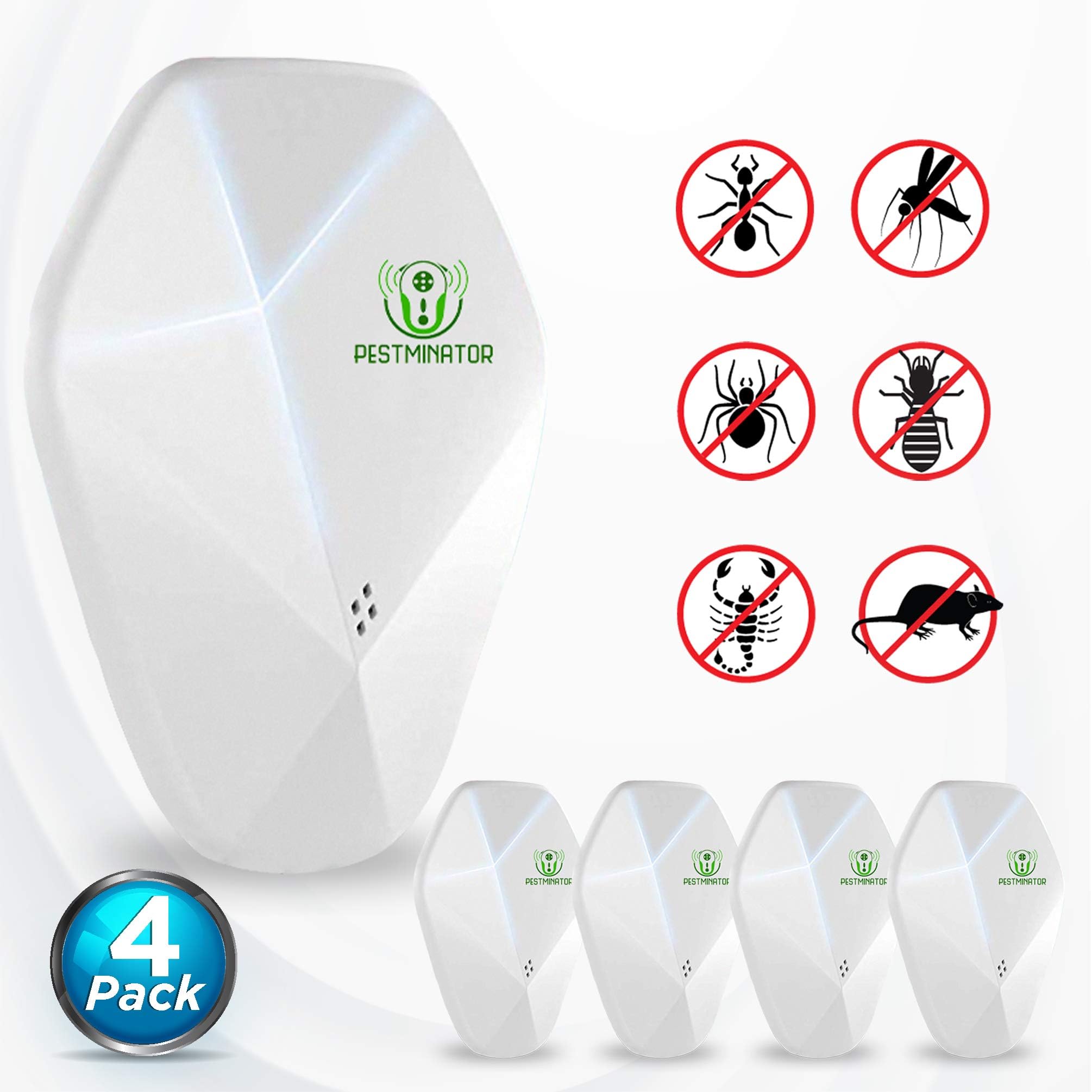 Pestminator Ultrasonic Pest Repellent White 4-Pack