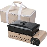KOVEA Guibada 3-Way All-in-One Portable Gas Grill &amp; Stove (Mocha) | 3-Way All-in-One Cooking | Grill &amp; Stove | 8,200 BTU | Indoor &amp; Outdoor Use