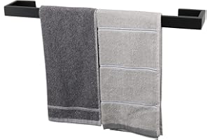 TocTen Bath Towel Rack - Square Base Thicken SUS304 Stainless Steel Towel Bar for Bathroom, Bathroom Bar Accessories Towel Rod Heavy Duty Wall Mounted Towel Holder (Matte Black, 20 Inch)