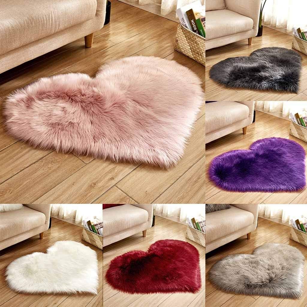 MEANIT Super Soft Faux Sheepskin Fur Area Rugs for Bedroom Floor Shaggy Plush Carpet Faux Fur Rug Bedside Rugs