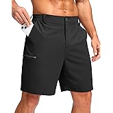 G Gradual Men's Casual Shorts 9" Lightweight 4 Pockets Stretch Quick-Dry Summer Shorts for Golf Work Hiking Trips (7", Black, 3XL)