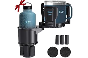 UNIWA Car Cup Holder Expander,2 in 1 Extra Adapter Expandable Automotive Cup Holders,Cupholder Extender Holder for Car,Large Car Drink Holders for Owala,Yeti,Stanley,Nalgene,Christmas New Year Gifts