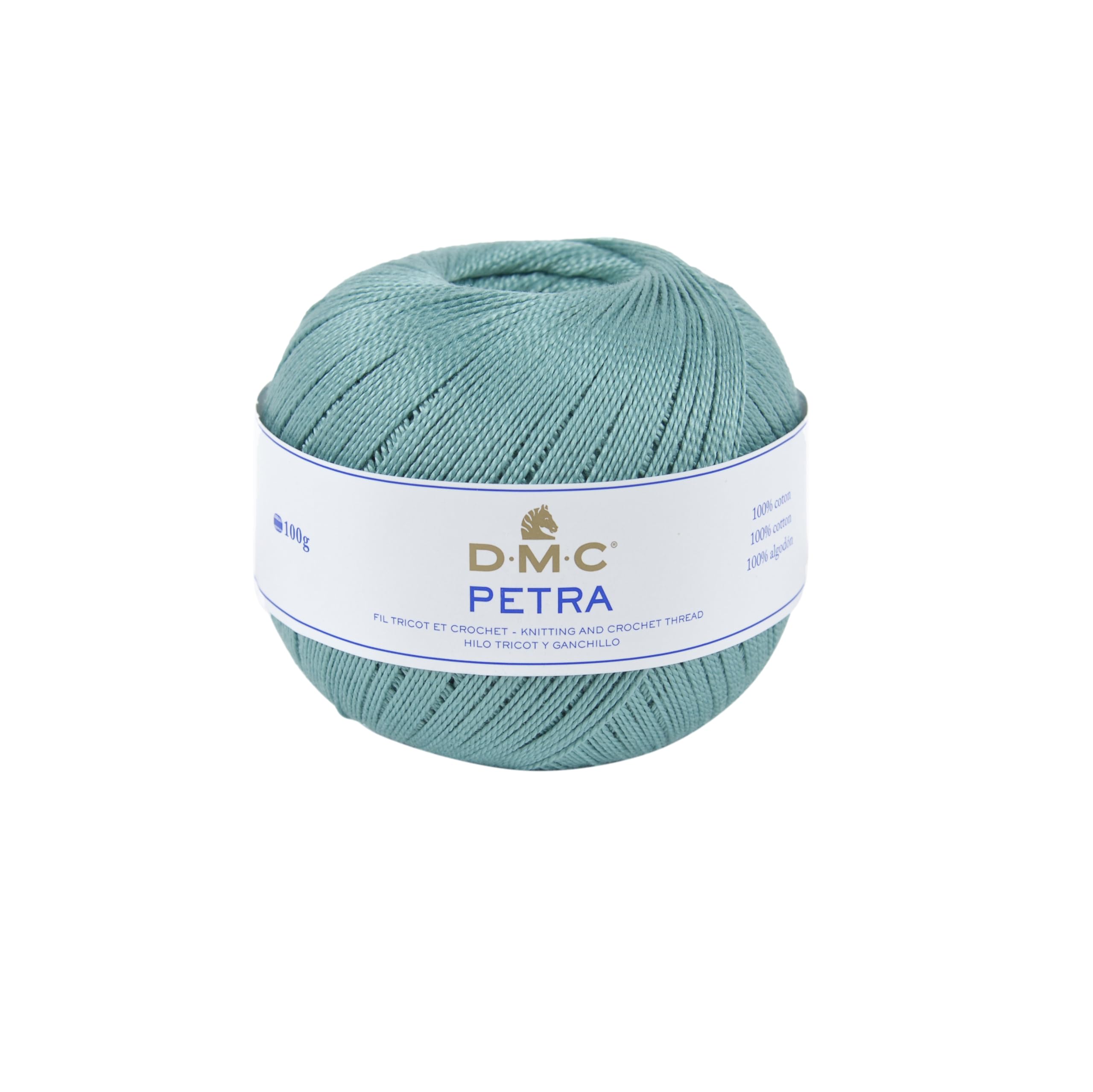 DMC Petra Yarn, 100% Cotton, Turquoise, Size 5, 9x9x8 cm, (993A/5-53849)