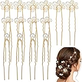 DOPENSPI 14PCS Pearl Wedding Hairpin, Bridal Hair Accessories Handmade Bridal Hairs Pins Wedding Hairpins Pearl Hairs Accessories Elegent Hairclip for Women Girls