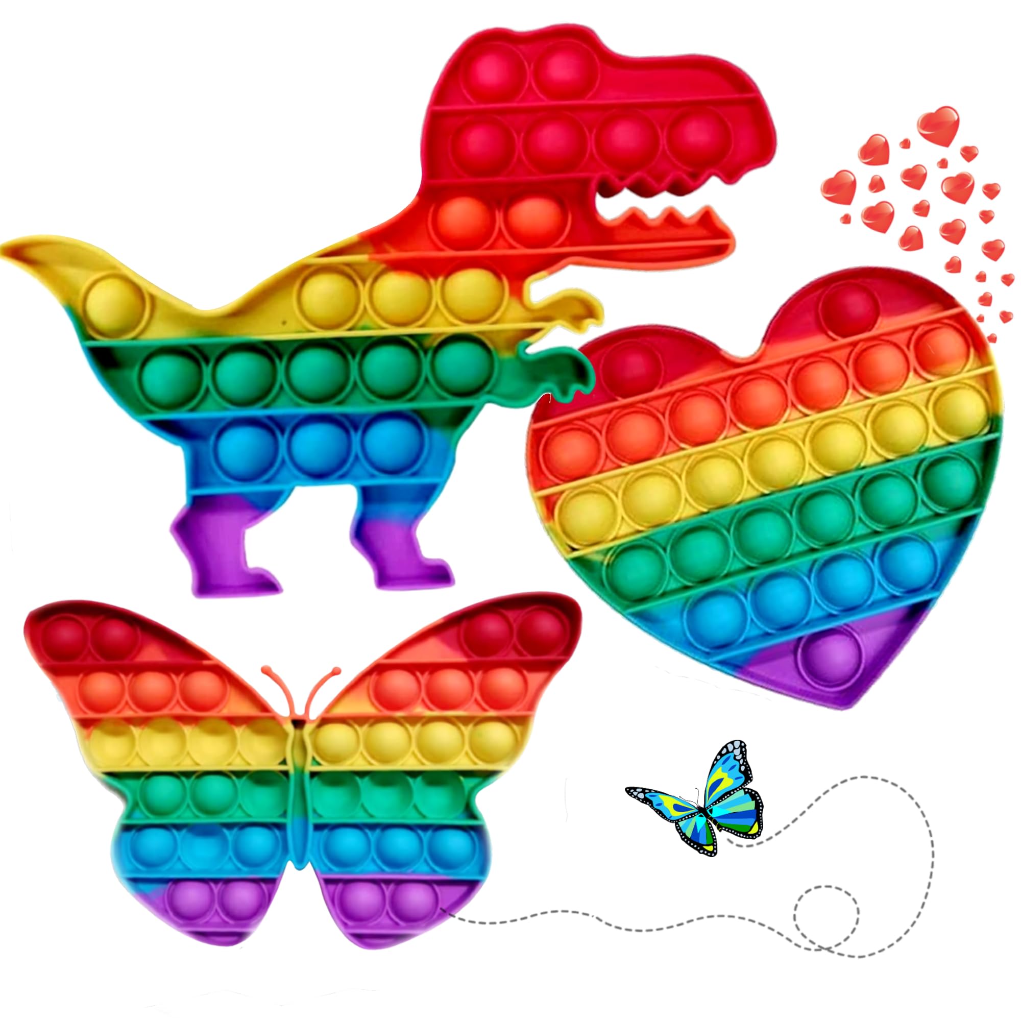 Fidget Toys Push Pop - Rainbow Bubble Popper Autism Special Needs Stress Reliever Silicone Anxiety Relief Poppet toy for Kids,Teens Adults- pop for fun learning and relaxation! (Style - 04)