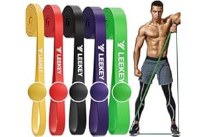 LEEKEY Resistance Bands, Exercise Bands with Handles,Pull Up Assist Bands - Band Set with Door Anchor - Bands for Working Out,Band for Men and Women Fitness Training,Home Workouts
