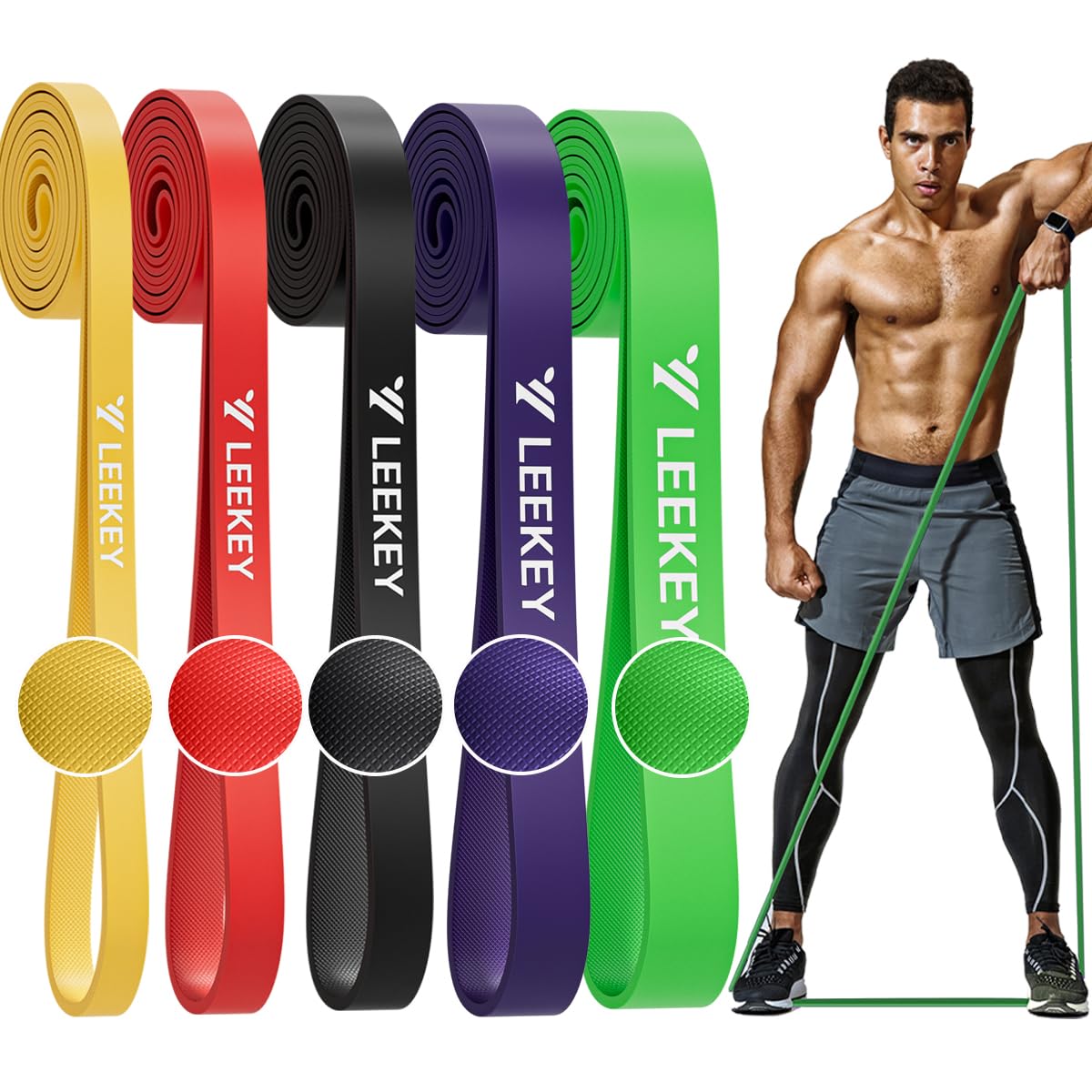 Photo 1 of LEEKEY Resistance Bands, Exercise Bands with Handles,Pull Up Assist Bands - Bands for Working Out,Band for Men and Women Fitness Training, Physical Therapy,Home Workouts