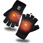 Kivdes Heated Gloves Fingerless for Women Man Rechargeable Electric Touchscreen Wearable Cold Winter Work Arthritis Pain Relief Hand Warmers Hot Compress Reusable