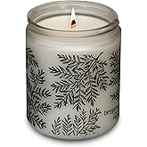 Hemlock Park Frosted Glass Wood Wick Candle Handcrafted with Natural Coconut Wax (Standard 8 oz, Bergamot Cedar)