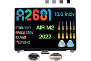 Seven Puppy Replacement for Mac14,2 MacBook Air 13.6" M2 2022 A2681 EMC 4074 13.6 inches 2560x1664 Full LCD Screen Display Complete Assembly (Silver)