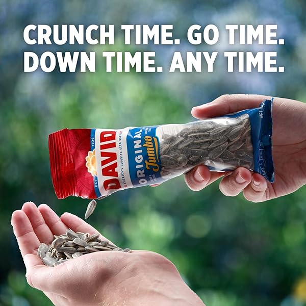 DAVID SEEDS SALTED & ROASTED ORIGINAL JUMBO SUNFLOWER SEEDS, 1.65 OZ. (12 COUNT) PANTRY PACK