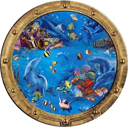 Amazon Com 18 Porthole 3d Window Wall Decal Sticker Under The