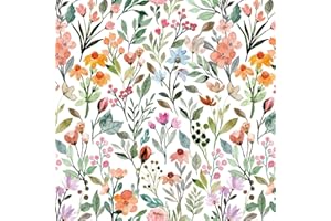 GaliGali Watercolor Floral Shelf Liner Self-Adhesive, Removable, 17.3"x393"，Vinyl Waterproof Peel and Stick Floral Contact Li