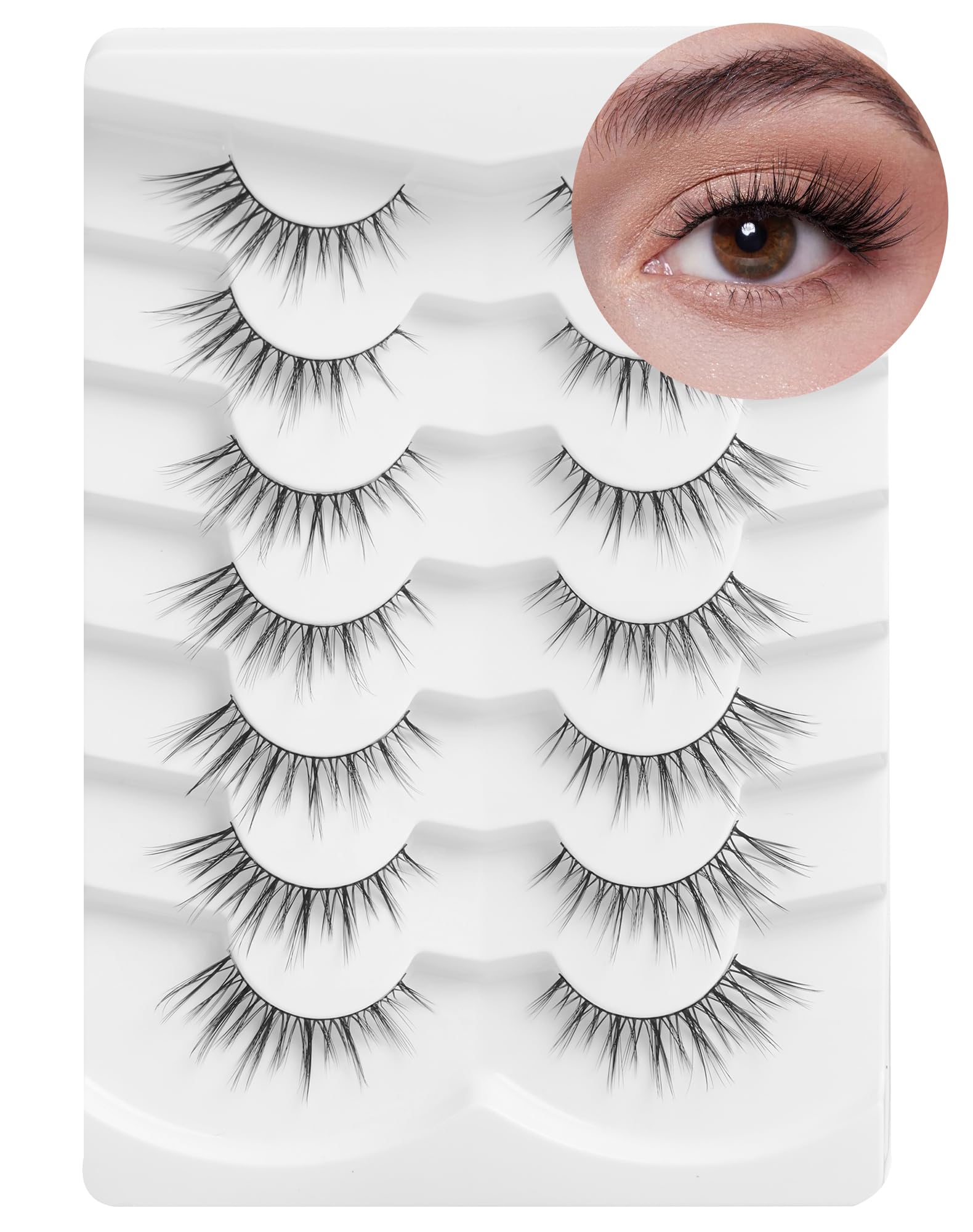 Short Lashes Cateye Natural False Eyelashes Wispy & Lightweight Small Soft Eyelash ·18MM By Onlyall-D-K56 — image 1