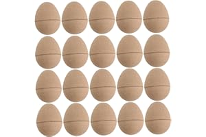 Fillable Paper Mache Easter Eggs 20PCS, Decoratable Easter Eggs for DIY Crafts Ornaments Party Favors/ 3x2.2