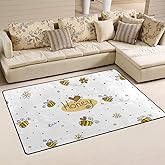ALAZA Children Door Mat,Cute Honey Bees Floor Mat Non-Slip Doormat for Living Dining Dorm Room Bedroom Decor 31x20 Inch