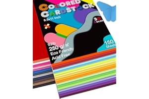 GWYBKQ Colored Cardstock 150 sheets, 8.5” x 11” Cardstock Paper - 30 Assorted Colors, 250 GSM Colorful Card Stock Printer Paper Scrapbooking Supplies for Diy Crafts, Scrapbooking, Card Making