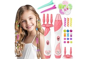 kidzkube Hair Braiding Machine – DIY Hair Salon Toys for Girls with Braider, Beads, Wig & Accessories, Kids Hair Styling Tool Toy Set for Girls 3 4 5-12 Years Old