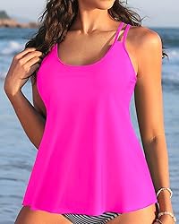 Womens Flowy Tankini Tops Only - Modest Bathing