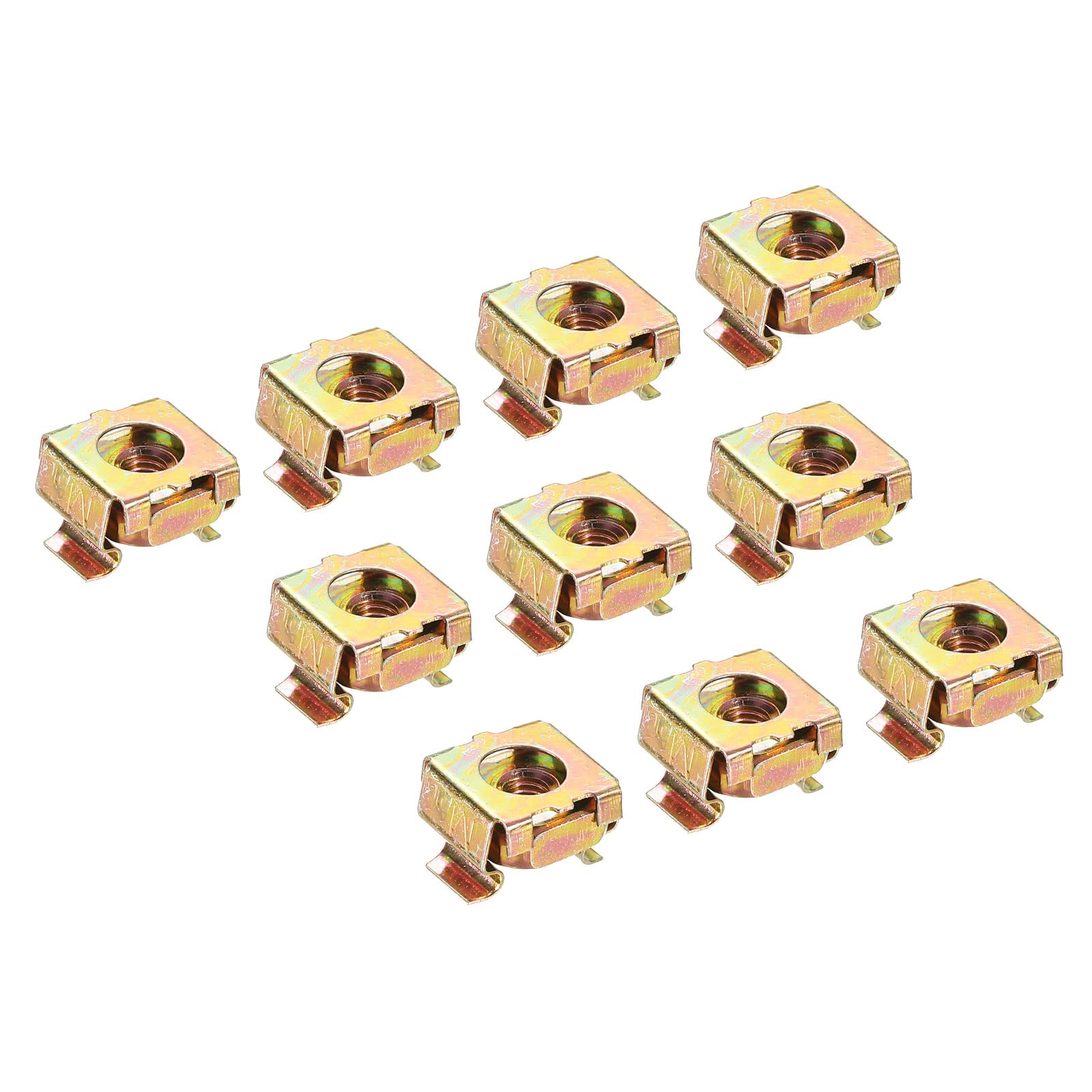 PATIKIL M5 Cage Nuts Carbon Steel Zinc Plated for Server Rack Cabinets, Yellow Zinc Pack of 30